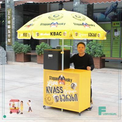 China Commercial Metal Folding Beer Promotion Street Vending Cart for sale