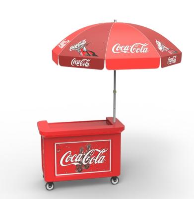 China Easy-carry cold cola drink fiberglass vending cart for sale