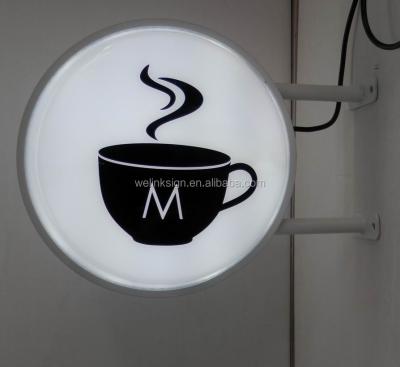 China Outdoor Round Vacuum Forming Led Rotating Color Advertising Picture Frame Light Box Outdoor Sign Board for sale