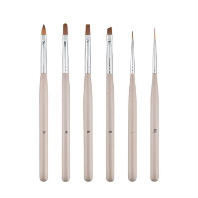 China NAIL Handle /Gel Synthetic Wood Short Nail Art Brush for sale