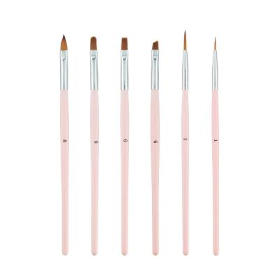 China NAIL Round Synthetic Wood Nail Acrylic/Gel Taper Grip Nail Brush for sale