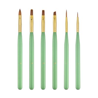 China NAIL Handle Acrylic/Gel Nail Synthetic Wood Short Oval Pointed Brush for sale