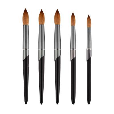 China NAIL Pure Kolinsky Metal Taper Handle Acrylic Round Brush for sale