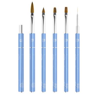 China NAIL Kolinsky Professional Round Metal Short Handle Acrylic / Gel Nail Brush for sale