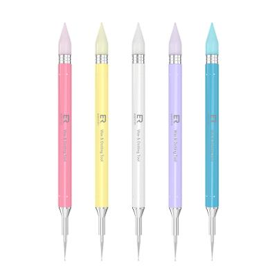 China NAIL 2 Function Metal Nail Wax Dotting Pen for sale