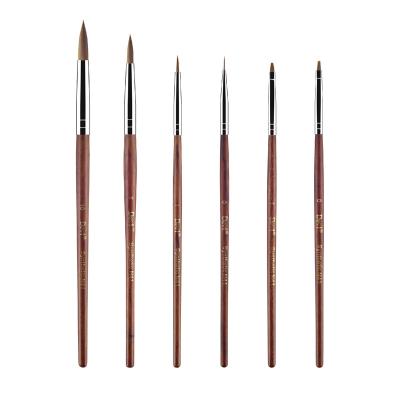 China NAIL Rose Wooden Handle Dental Brush Professional Synthetic Stain Brush for sale