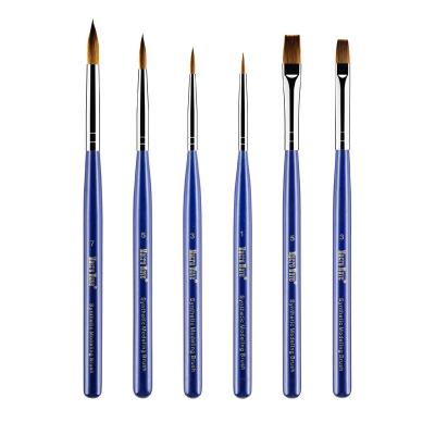 China NAIL Handle Professional Synthetic Blue Wood Composite Porcelain Composite Brush for sale