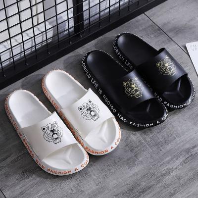 China Wholesale Black Fashion Trend Summer Logo Rubber PVC Custom Slippers Beach Slides Shoes For Men for sale