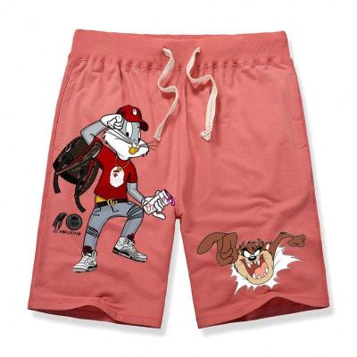 China Anti-Wrinkle Custom Cotton Comics Sportswear Fitness Shorts Outdoor 100% Running Sweatpants Looses Cartoon Abbreviations Men for sale