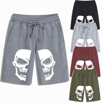 China Anti-wrinkle 2022 Summer New Pattern Drawstring Shorts Men Casual Jogger Sweat Shorts Plus Size Workout Gym Skull Print Shorts for sale