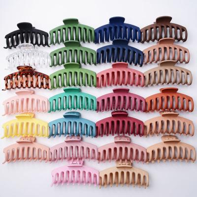 China Popular Hot Selling Smart Casual Acrylic Clip 11cm Matte Candy Color Hair Claw Large Women Plastic Hair Hold Hairpin Hair Jaw Clips for sale