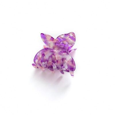 China New Fashion Summer Environmentally Friendly Europe and America Women's Hair Claw Clip Decorative Colorful Soft Acetate Butterfly Medium Hair Claw for sale