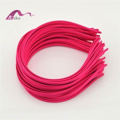 China 5mm ribbon satin covered metal headbands 22 colors 5mm ribbon satin covered metal headbands for sale