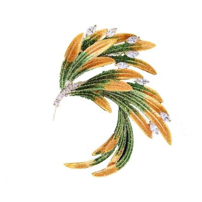 China New Eco-friendy Phoenix tail bodice pin anti-lighting scarf buckle gradient clothing accessories brooches female brooch female Chinese style retro for sale