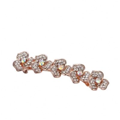 China Fashional Korean Version Beautiful Diamond Hair Accessory Full And Spring Clip Wholesale Custom Alloy Automatic Hair Pin Hair Pin Clip Manufacturer for sale