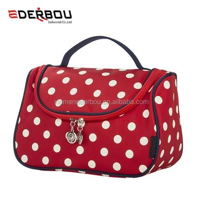 China Lady Dots Travel Cosmetic Bag Toiletry Makeup Bag For Women for sale