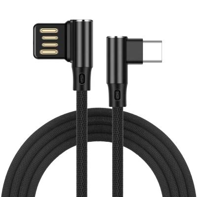 China Mobile Phone 1M 2M Right Angle 90 Degree Line USB C Type-C Data Fast Charging Type C Cord Charging Cable For Samsung for sale