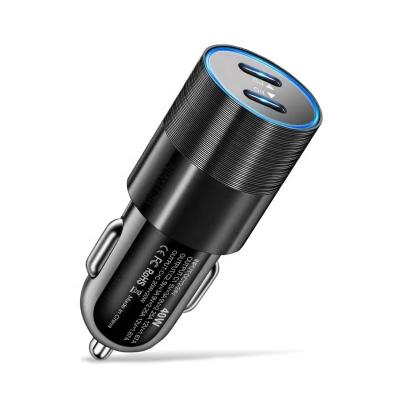 China Mobile Phone 40W 20W PD Car Charger 2-Ports 20W USB Dual Port Type C Fast Car Charger USB-C For iPhone 12 13 for sale