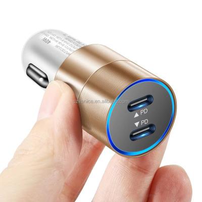 China Mobile Phone 2 in 1 Fast Charge 40w Dual 33w Pd3.0 PPS Qc4.0+ Usb C Car Charger For Iphone For Samsung For Other Digital Devices for sale