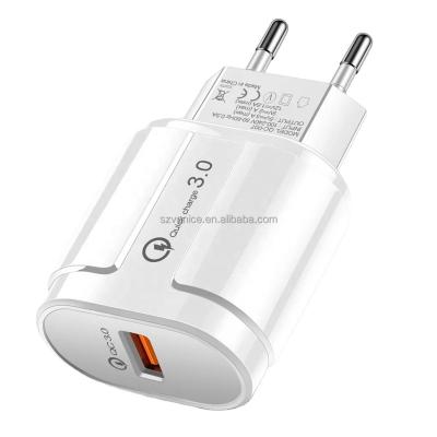 China Universal Mobile Fast Wireless Phone Wall USB QC Adapter Travel Cell Phone 18w Quick Charge 3.0 Charger for sale