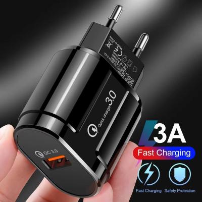 China 18W Mobile Phone Wall Charger Travel Portable Adapter Quick USB Charger qc3.0 for Samsung for sale