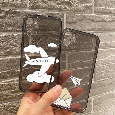 China Anti-drop For iPhone 12 11 pro mini 7 max 8 plus case for iPhone Max Aircraft Simple Outline Art Phone Cases Cover X XR XS for sale