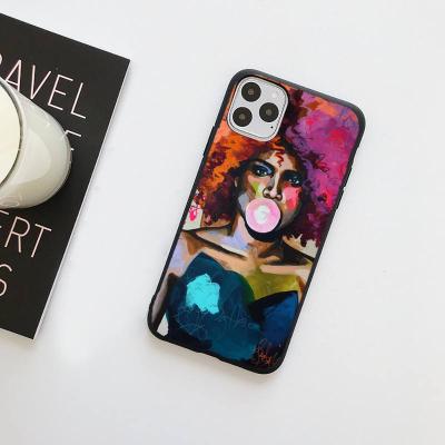 China Anti-drop beautiful girl aesthetic art phone case for iPhone 11 12 pro XS max 8 7 6 6S plus X 5S SE 2020 XR soft silicone funda for sale