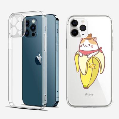 China 2021 Hot Cartoon Anti-fall Banana Mobile Phone Case High Quality Transparent Funny TPU Camera Protection For iPhone 12 11 Pro Max for sale