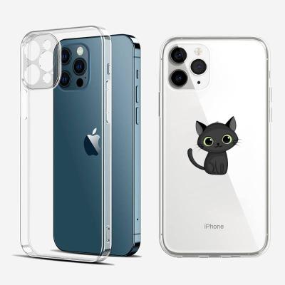 China 2021 Anti-fall Cute Hot TPU Camera Protection Cute Cat Animal Cartoon Transparent Mobile Phone Case High Quality For iPhone 12 11 pro max for sale