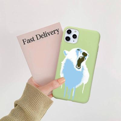 China Anti-fall for iphone 11/12 pro mini 6 7 8 max plus case for iphone X XR XS bear candy colors phone case cover for sale