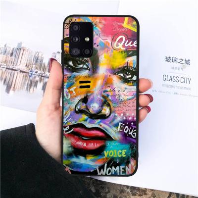 China Anti-drop Girl Art TPU Aesthetic Soft Phone Case For Samsung galaxy s21 s20 fe note 20 10 a51 a52 a71 a50 a12 a72 a21s a70 ultra plus for sale