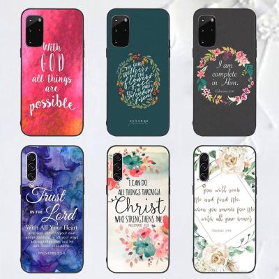 China Anti-drop For Samsung A32/A52 M02S/M31S S10 Case For Samsung Galaxy A12 S21 Ultra Note 20 Bible Letters Words Phone Case Cover for sale