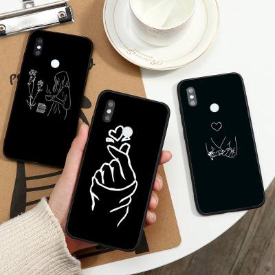 China Black and White Anti-drop Aesthetic Art Combination Phone Case for Xiaomi redmi 9 note 9a 8 8a 10 pro funda 9t 10 max 9s 8 8t 7 MI 9 for sale