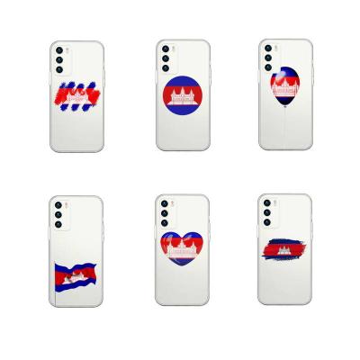 China Anti-fall For Huawei P40/P30 Pro Mate 20/40 Case For Huawei Pro 6 nova 8/7/5 SE Cambodia Flag Phone Case Cover for sale