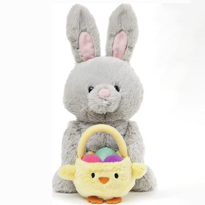 China 2022 Hot Selling Rabbit Amazon Bunny Plush Basket Wholesale Kids Soft Easter Gifts Custom Decorate Easter Plush Toys for sale