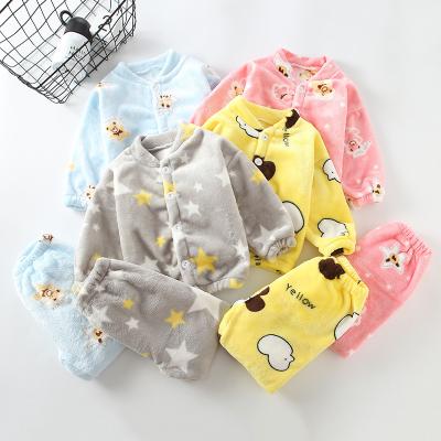 China New autumn and winter children's wear QUICK-DRY children's flannel pajamas bathrobe set for sale