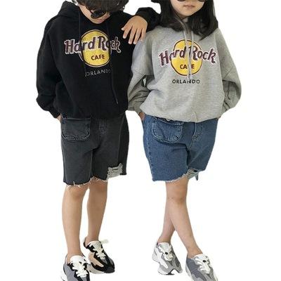 China Anti Shrink Kids Shear Hoodies Kids Girls Boys Letter Printed Terry Sweater Hoodies for sale