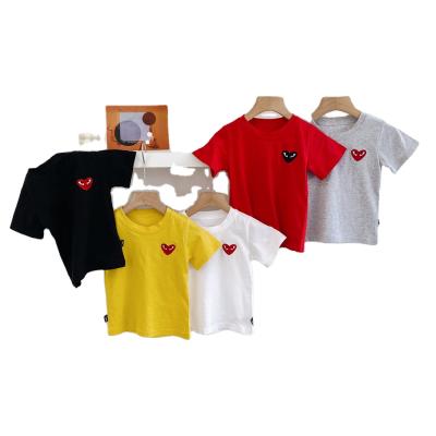 China New Hot Sale Cotton Kids Clothing Shorts Sleeve Shirt Boys Cotton Kids T-shirt Heart Shape QUICK DRY T-shirt for sale