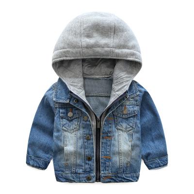 China Sustainable Kids Clothes Boys Denim Jacket Kids Denim Hoodies Jeans Coat for sale