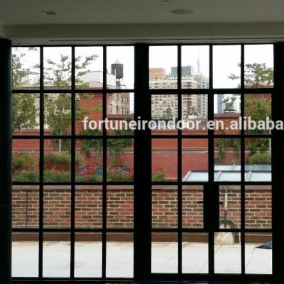 China 2016 modern steel house windows for sale made with impact glass panel / LOWE double advanced warm edge tempered glass for sale