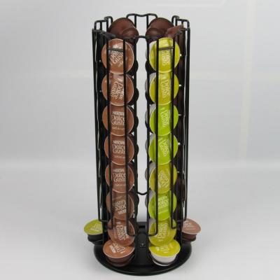 China 48 Coffee Pod Capsule Tower Stand Holder Sustainable Rotating Rotating Stand For Dolce Enthusiasm for sale