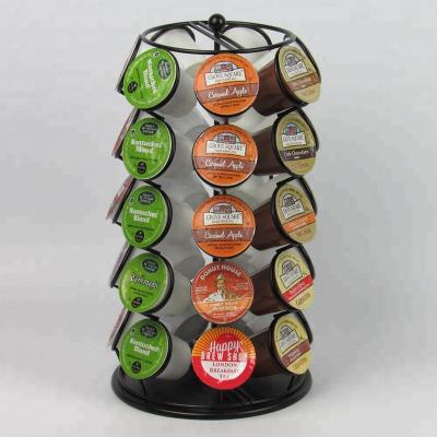 China Sustainable Black Powder Coated 35 Coffee Pod Capacity K-Cup Coffee Holder for sale