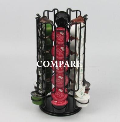 China 36 K Rotating Fee Rotating Coffee Pod Display Racks With Black Powder Coating Finish for sale