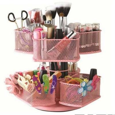 China Sustainable High Quality Metal Rose Cosmetic Rack / Cosmetic Stand / Makeup Carousel for sale