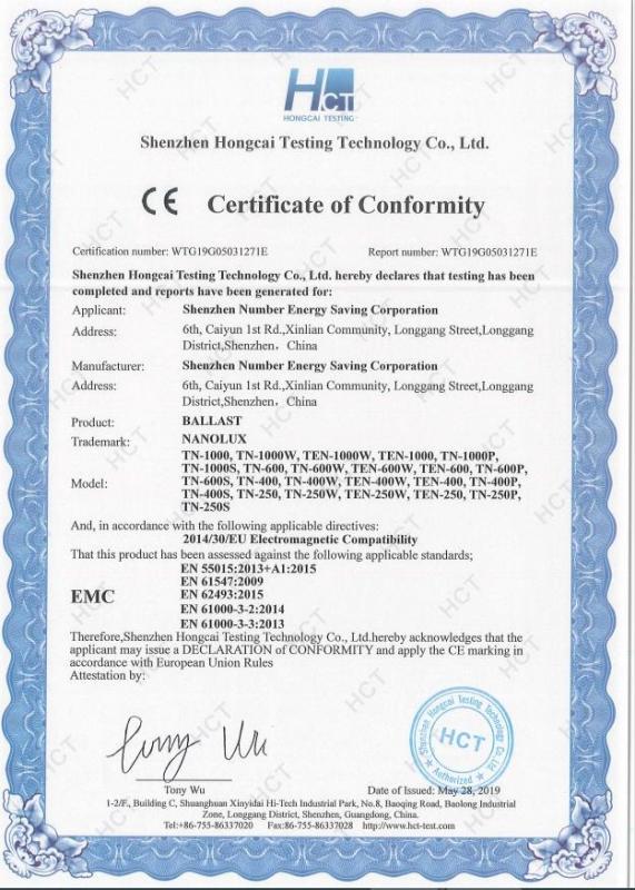 CE - Shenzhen Number Energy Saving Corporation