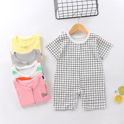 China Breathable Newborn Short-sleeved Thin Section Summer Overalls Cotton Clothes Baby Rising Romper for sale