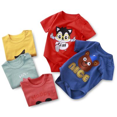 China Summer one-piece romper pet romper baby clothes triangle romper summer thin baby short-sleeved casual newborn cotton for sale