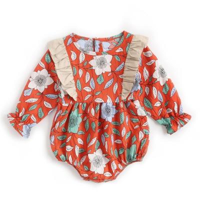 China Floral Spring Children's Baby Clothes Autumn And Winter Casual Newborn Baby Long Sleeve Romper for sale