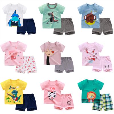 China 2022 summer smart casual children's short sleeved shorts set cotton T-shirt, pure boys and girls, baby's small and medium-sized children's Cl for sale