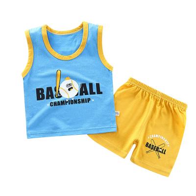 China Children's breathable vest summer sleeveless shorts suit clothes for boys and girls baby frivolous vest set for sale